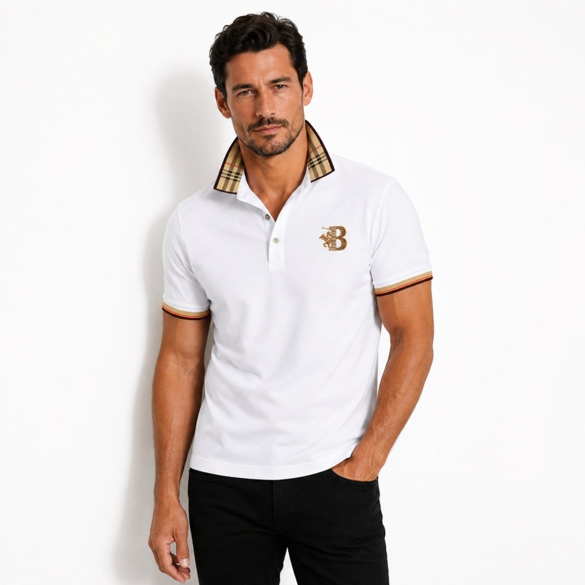 Men's polo shirt in white