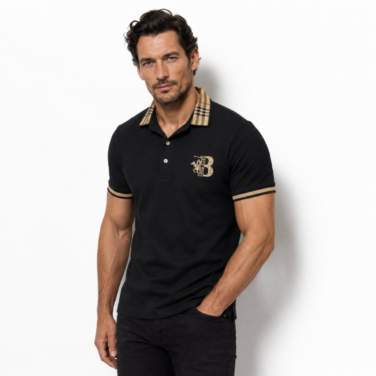 Men's polo shirt in black