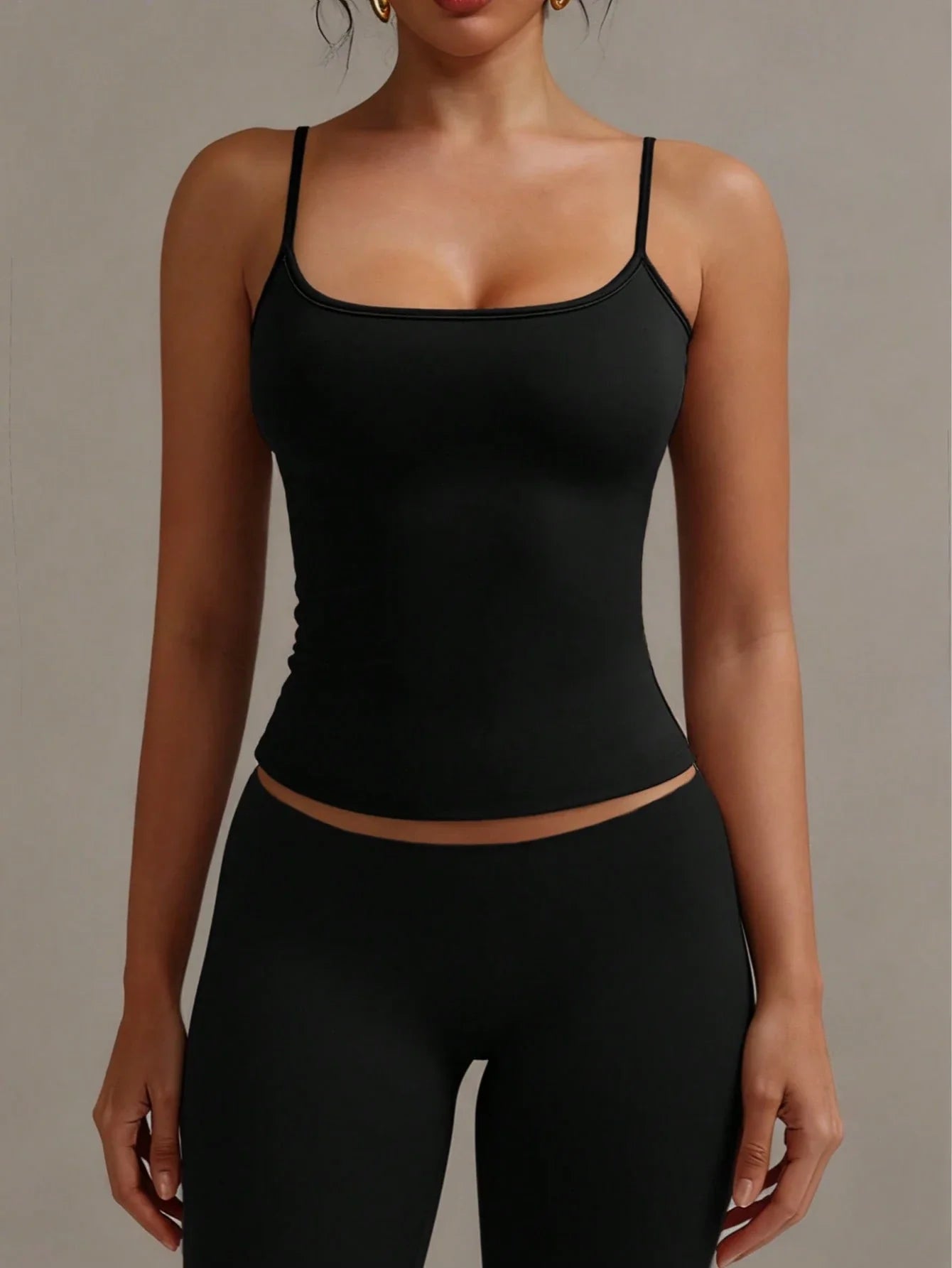 Black backless spaghetti-strap camisole