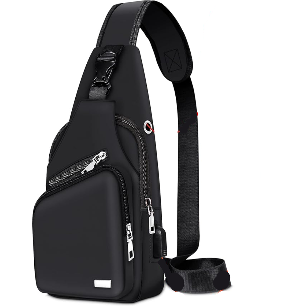 Waterproof sling bag with adjustable crossbody strap