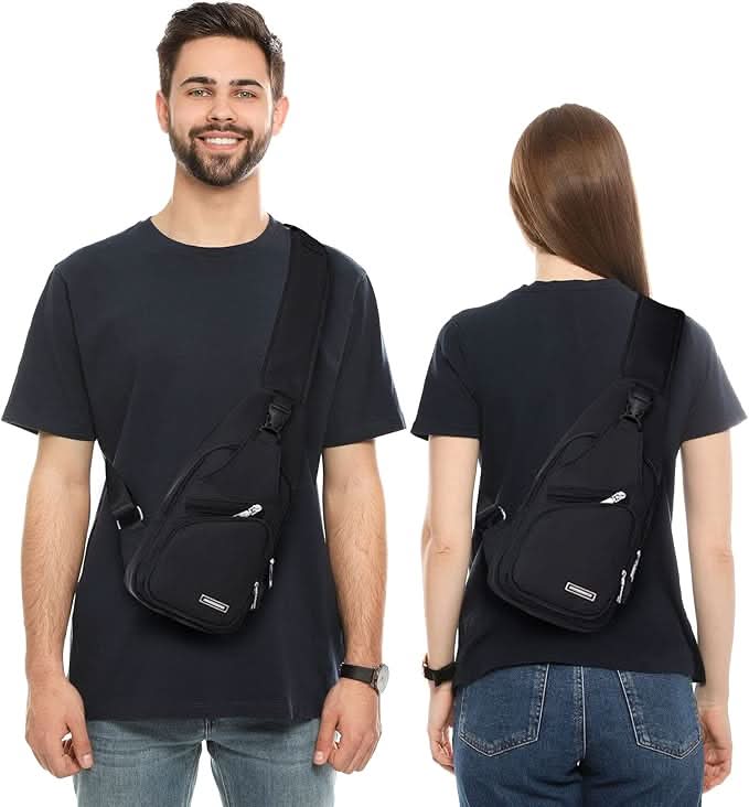 Lightweight waterproof crossbody sling bag side view