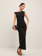 Asymmetrical Shoulder Dress