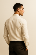 Capri Collection | Men's Shirt in White with Breathable Linen | Classic Fit for Warm Weather Comfort