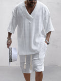 Cable Knit Matching Set — Tee & Shorts Loungewear