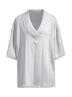 Cable Knit Matching Set — Tee & Shorts Loungewear