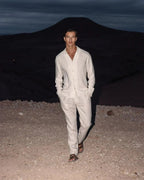 Cecile Lavelle | Men's Relaxed Fit Beige Matching Set | Stylish Summer Co-Ord