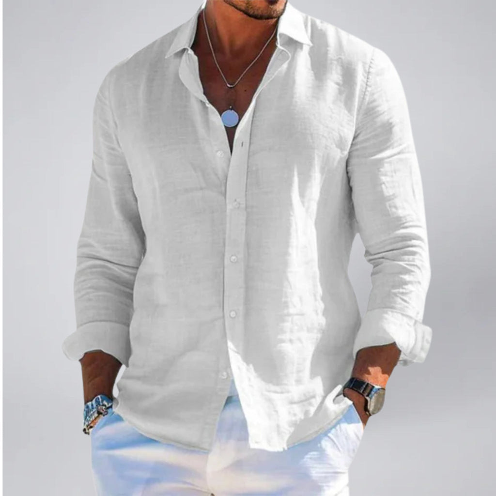 Celestiella | Men's Shirt in Premium Linen with Soft Collar | Breathable Comfort for Effortless Style