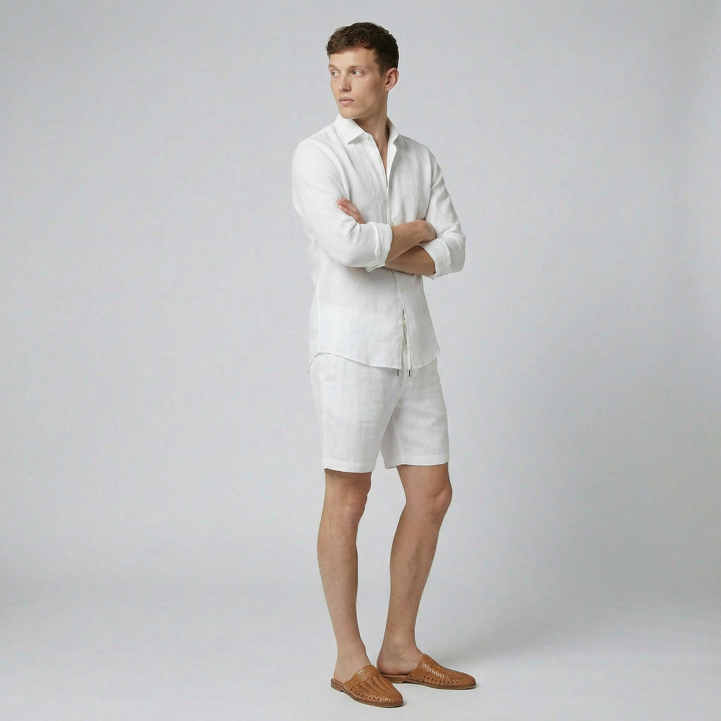 Celestiella | Men's Shirt in Premium Linen with Soft Collar | Breathable Comfort for Effortless Style