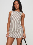 Chic Stripes | Women's Romper with Tie-Back Design | Comfortable Summer Outfit for Effortless Style