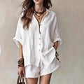 Chic Summer – Women's Outfit with Loose Button matching Set...