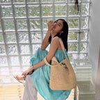 Chic Woven Straw Beach Bag | Large Capacity Tote for Effortless Summer Style