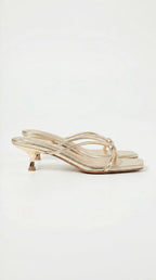 Women's Christina Collection | Mules Shoes with Knotted Metallic Straps | Elegant Slip-On Design for All-Day Comfort | P 0