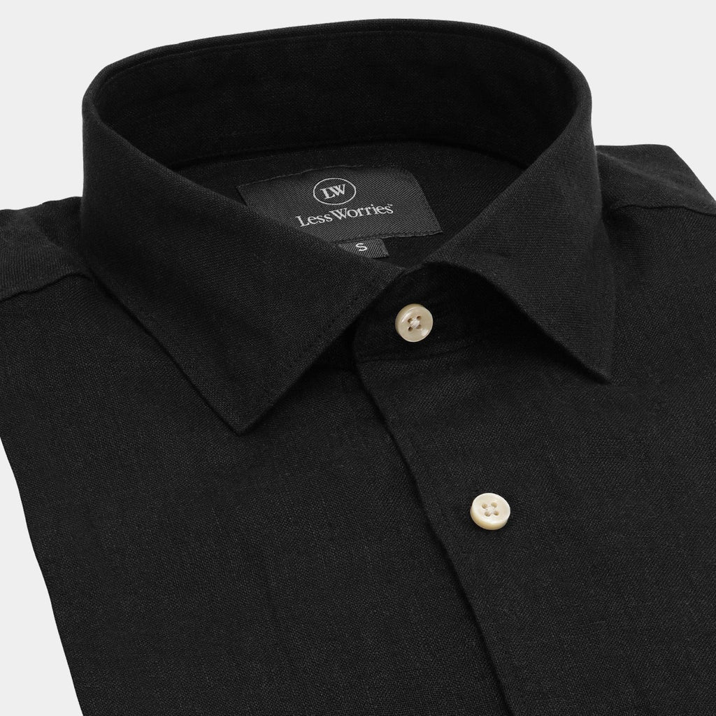 Classic Collection | Men's Shirt in Black Linen with Premium Comfort | Versatile Style for Any Occasion