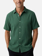 Classic Cotton | Men's Shirt with Crinkled Texture | Breathable Fabric for Everyday Comfort