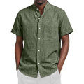 Men's Classic Linen Button-Up Shirt — Breathable Casual