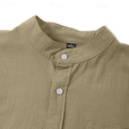 Men's Classic Linen Button-Up Shirt — Breathable Casual