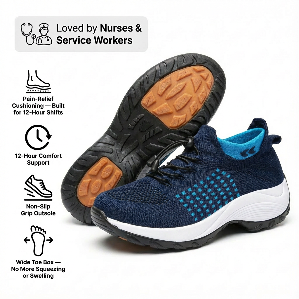 Comfort Work Shoes | Non-Slip Design with Arch Support | Lightweight Footwear for All-Day Relief
