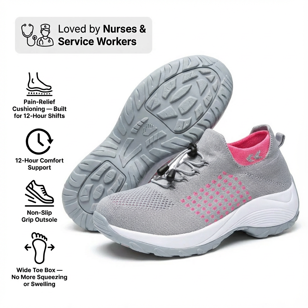 Comfort Work Shoes | Non-Slip Design with Arch Support | Lightweight Footwear for All-Day Relief