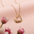 Heart pendant necklace close up
