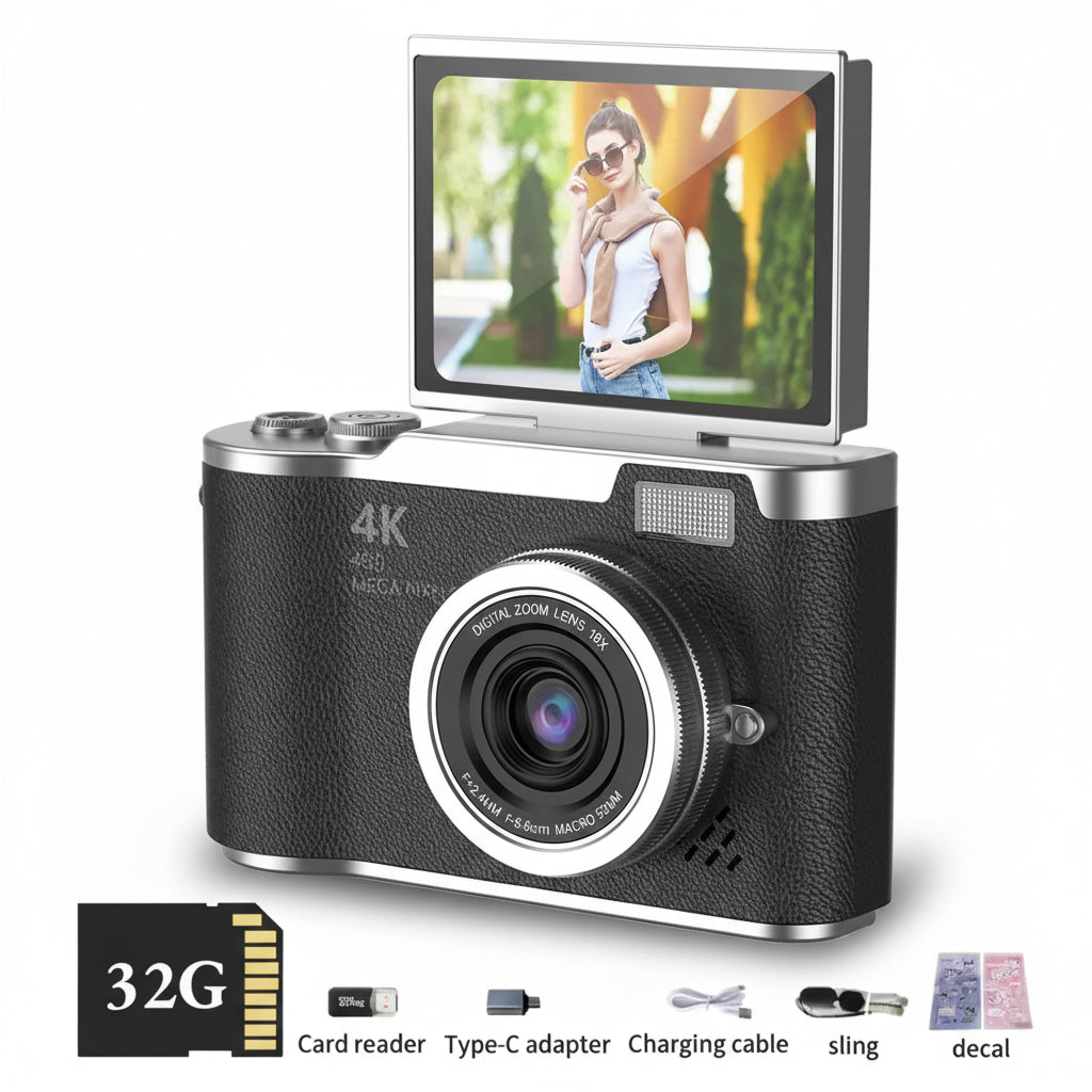 4K digital camera Black