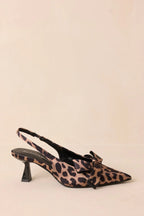Women's Dreamy Gleam Leopard Print Slingback Kitten Heels | Heel Measures 2.25" in Height 0