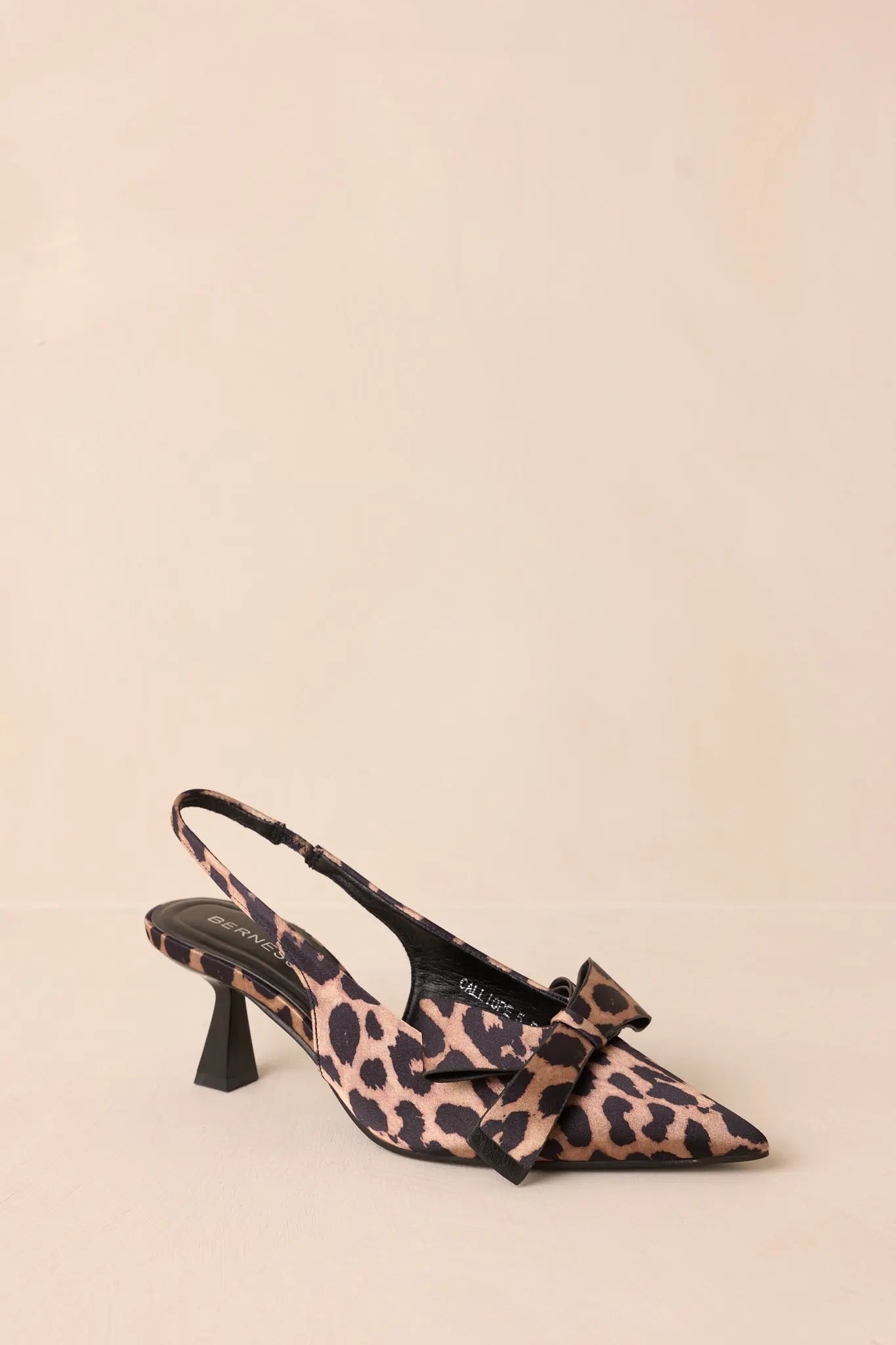 Women's Dreamy Gleam Leopard Print Slingback Kitten Heels | Heel Measures 2.25" in Height 1