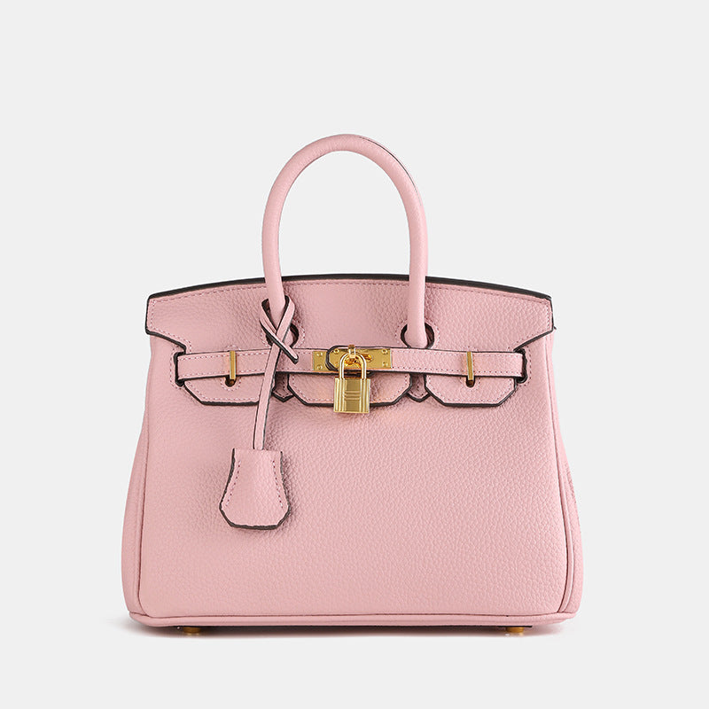 Women's Textured Handbag — Secure-Closure Shoulder Bag