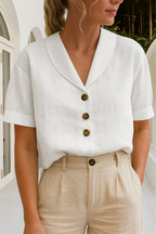 Women's wrap-neck lightweight elegant blouse