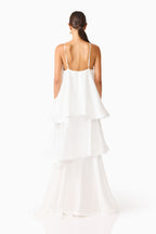Tiered Maxi Dress — Adjustable Straps, Flared