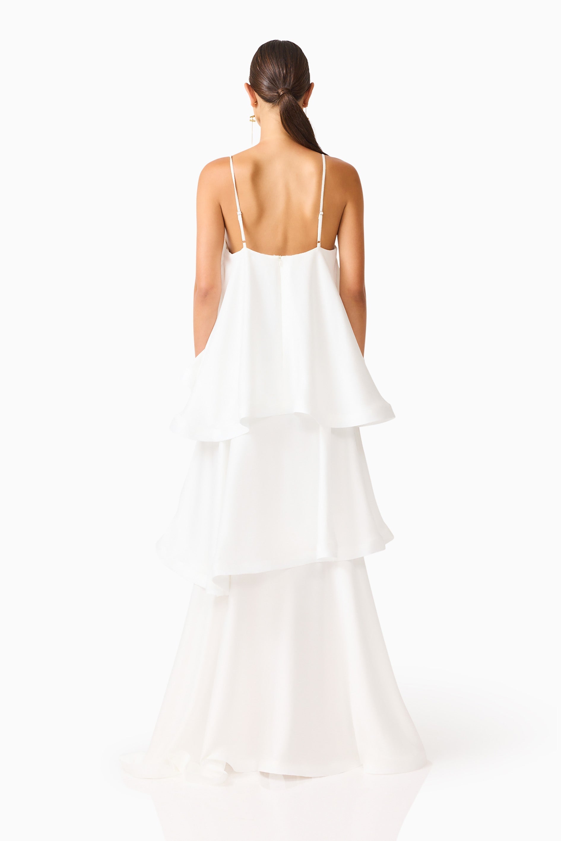 Tiered Maxi Dress — Adjustable Straps, Flared
