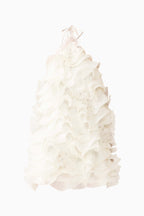 Textured Tencel halter mini dress, side detail