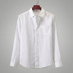 Elegant Linen | Men's Shirt with Classic Pocket | Lightweight Breathable Fabric for Comfort