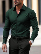 Men's Velvet Shirt — Structured Collar, Tailored Fit