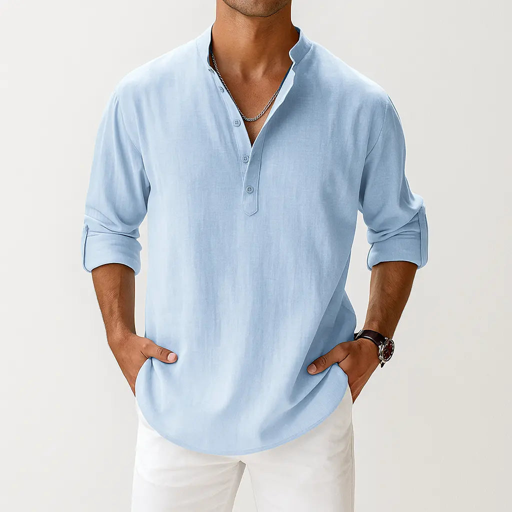 Women's Ethan | Lightweight Breathable Men's Popover Shirt | 100% Linen: Provides superior breathability and co 3
