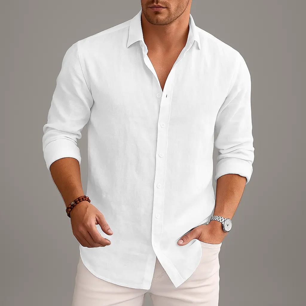Women's Ethan | Stylish Lightweight Mens Linen Button Down Shirt | Soft Linen Blend: Ensures comfort and breathabilit 0
