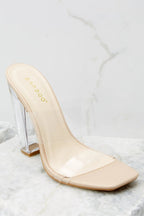 Women's Grand Entrance Nude Matte And Clear Heels | Non-skid sole 3