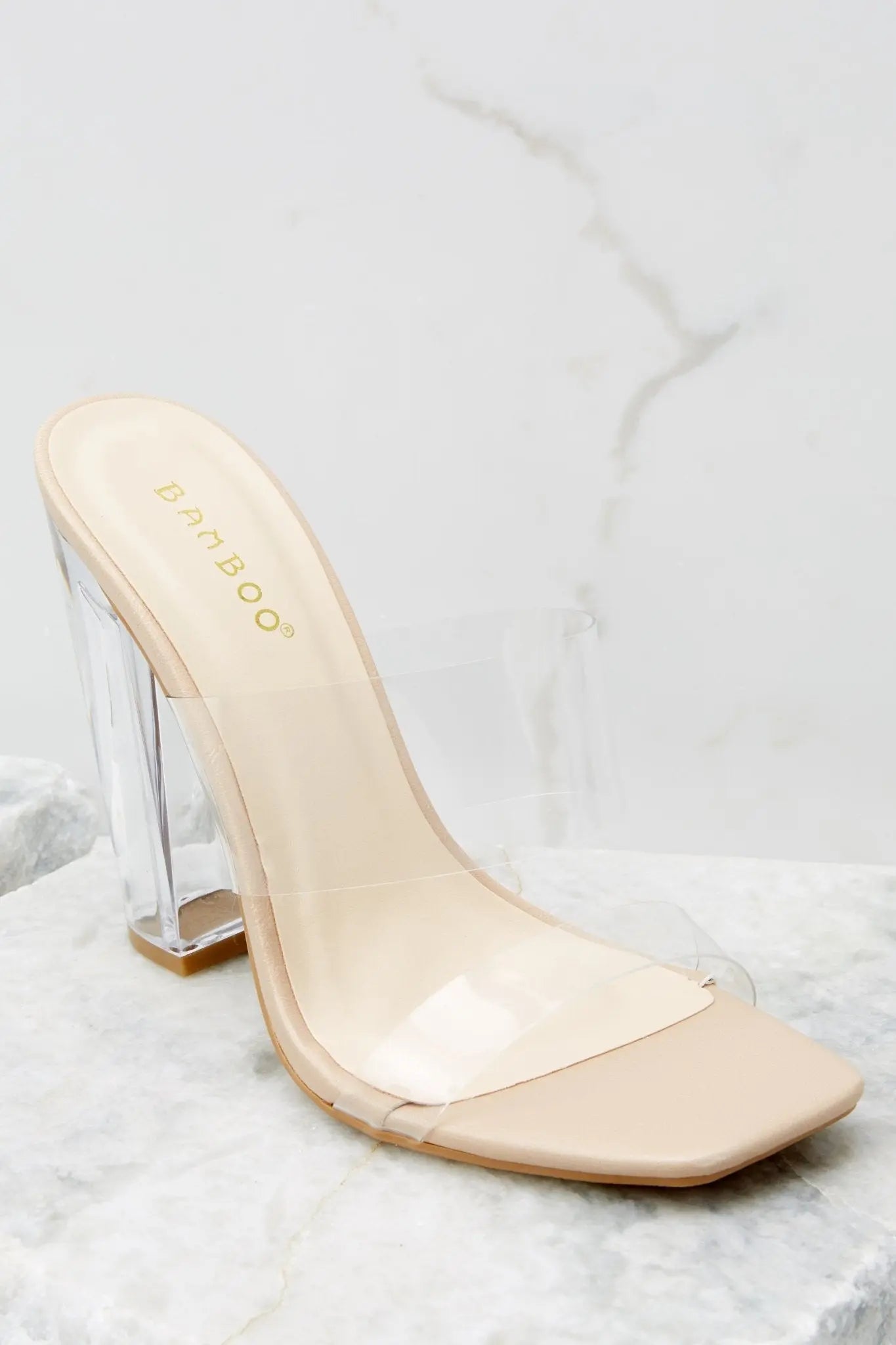 Women's Grand Entrance Nude Matte And Clear Heels | Non-skid sole 3
