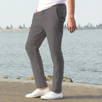 Harlow Collection | Men's Linen Trousers with Elastic Waistband | Lightweight Comfort for Warm Weather