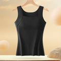 Jennifer Collection | Women's White Tank Top with Built-In Bra for Effortless Comfort