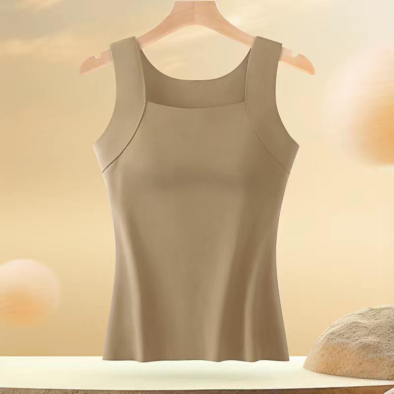 Jennifer Collection | Women's White Tank Top with Built-In Bra for Effortless Comfort