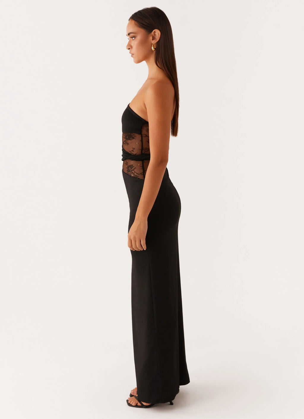 Women's Karma Collection | Black Maxi Dress with Twisted Waistband | Elegant Long Dress for Effortless Style - Women's | 2