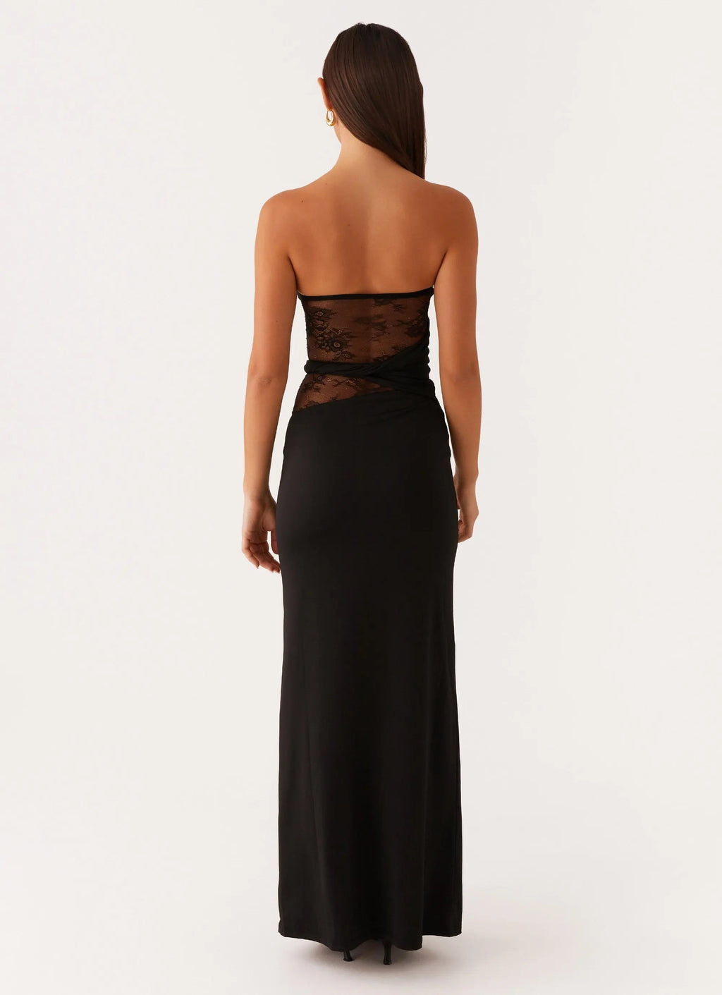 Women's Karma Collection | Black Maxi Dress with Twisted Waistband | Elegant Long Dress for Effortless Style - Women's | 3