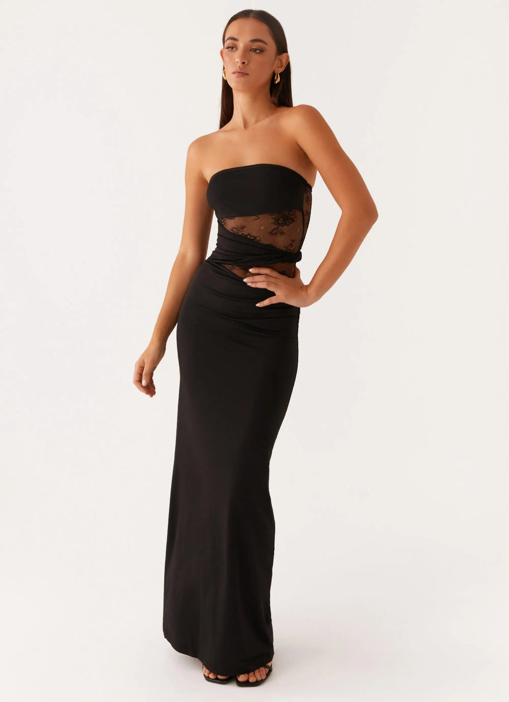 Women's Karma Collection | Black Maxi Dress with Twisted Waistband | Elegant Long Dress for Effortless Style - Women's | 5