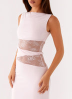 Women's Karma Collection | Maxi Dress for Women with Semi-Sheer Lace Waist | Elegant Long Dress for Glamorous Occasions  4
