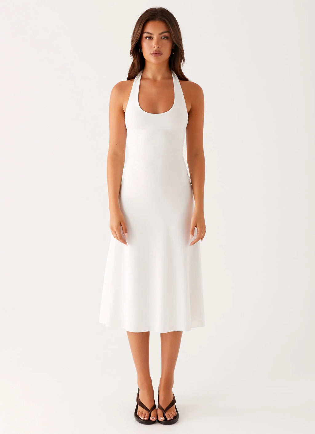 Women's Klyne Collection | Midi Dress in Ivory with Flare Skirt | Comfortable and Stylish for Any Occasion - Women's | M 2