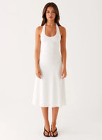 Women's Klyne Collection | Midi Dress in Ivory with Flare Skirt | Comfortable and Stylish for Any Occasion - Women's | M 2