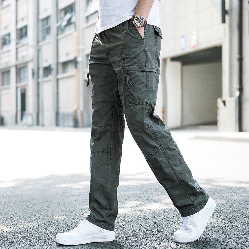 Men's lightweight cotton cargo pants back view