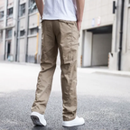 Men's lightweight cotton cargo pants pocket detail