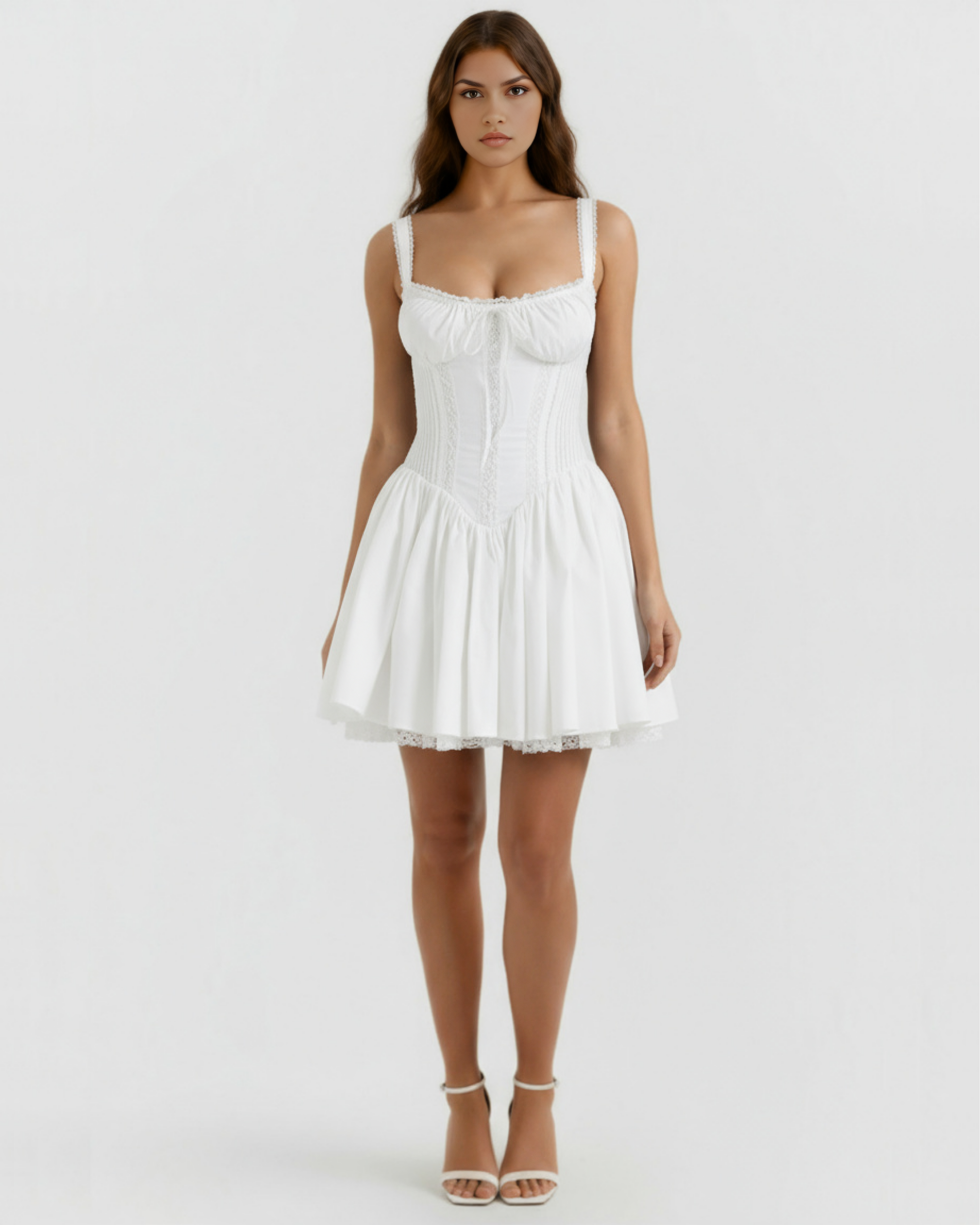 Luna – Women's Mini Dress with Sweetheart Neckline – Romantic Style