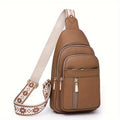Black Vegan-Leather Crossbody Bag — Adjustable Strap